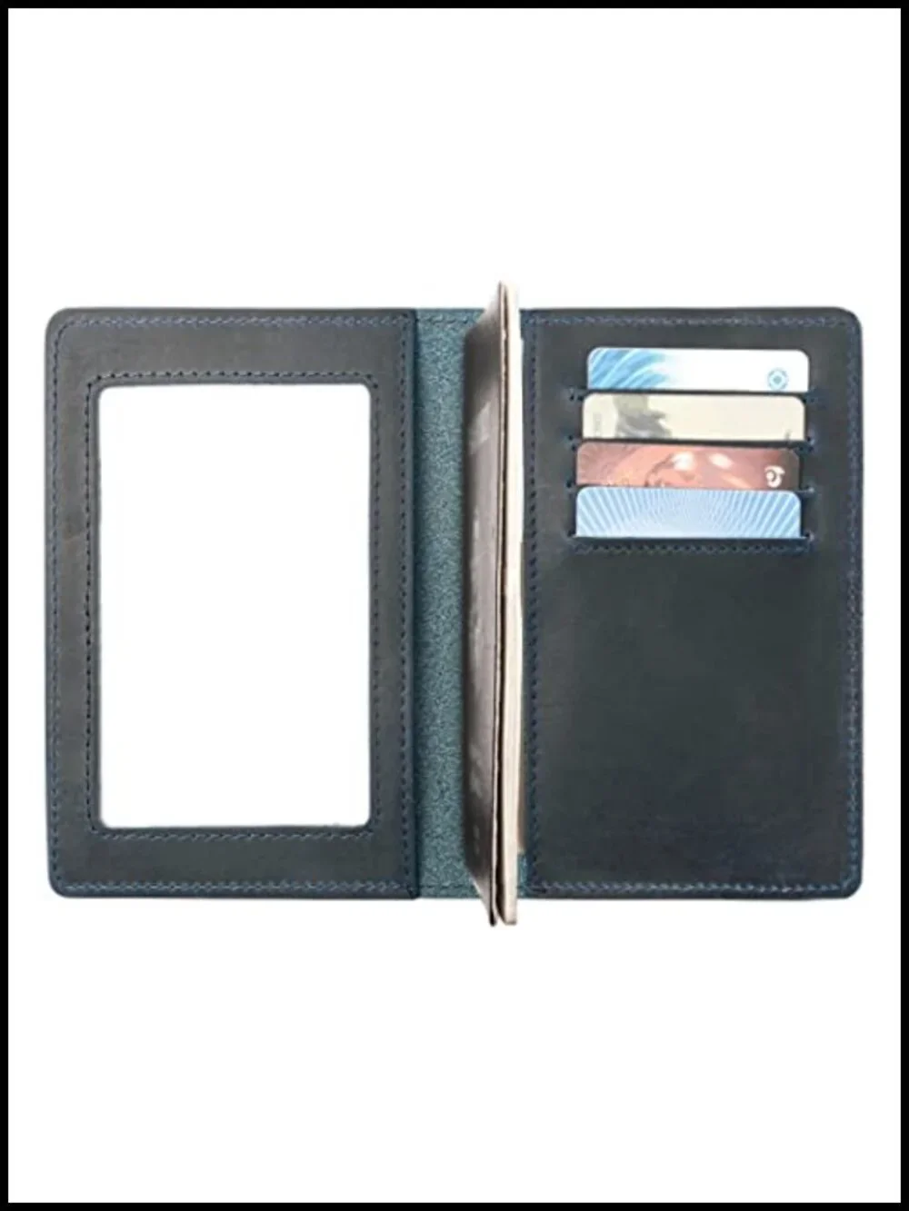 RFID Blocking Genuine Leather Passport Holder Wallet with Vaccine Card Slot